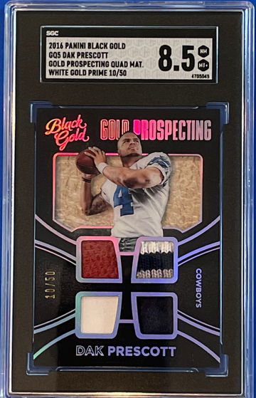2016 Panini Black Gold DAK PRESCOTT #GQ5 White Gold Prime 10/50 SGC 8.5