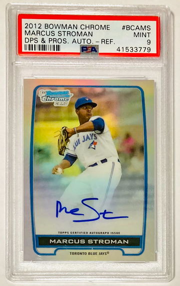 Marcus Stroman 2012 Bowman Chrome Refractor Autograph Rookie Card #BCAMS PSA 9 MINT Blue Jays / Mets