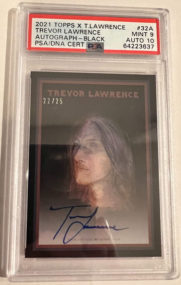 2021 Topps X Trevor Lawrence Rookie Black Autograph #32A PSA 9 Auto 10 Rare /25