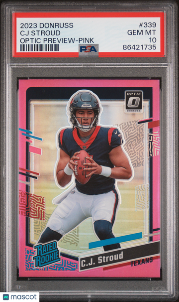 PSA 10 2023 Panini Donruss CJ Stroud Optic Preview Pink Prizm Rookie #339