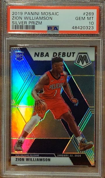 2019 Mosaic Zion Williamson Silver Prizm PSA 10 #269