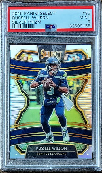 2019 RUSSELL WILSON Panini Select SILVER Prizm PSA 9 POP 22 #95