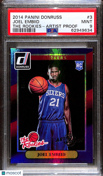 2014 Panini Donruss The Rookies Joel Embiid #3 Artist Proof PSA 9