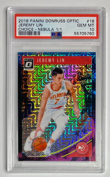 JEREMY LIN 2018-19 DONRUSS OPTIC CHOICE NEBULA PRIZM 1/1 PSA 10 GEM MINT
