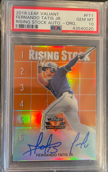 2018 Leaf Valiant Rising Stock Autographs - Orange -Fernando Tatis Jr PSA 10   27/35