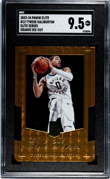 2023-24 Panini Elite #12 Tyrese Haliburton Elite Series Orange Die-Cut SGC 9.5