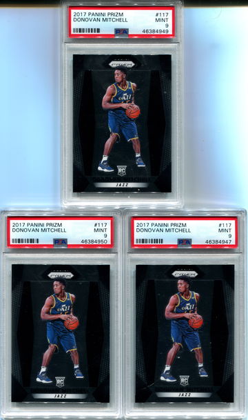 (3) Donovan Mitchell Prizm PSA 9 LOT