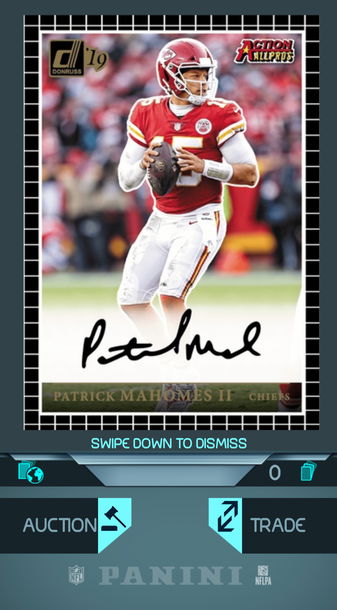2019 Action AllPros Patrick Mahomes Donruss Auto