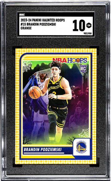 2023-24 Panini Haunted Hoops #15 Brandin Podziemski Orange SGC 10