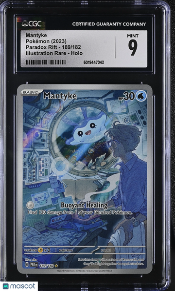 2023 Pokémon Paradox Rift Mantyke Illustration Rare CGC 9 #189/182