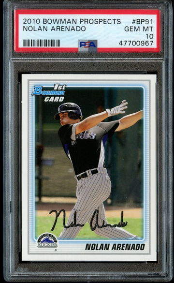 2010 Bowman Prospects Nolan Arenado Rookie PSA 10 Gem Mint RC BP91 1st Bowman Card
