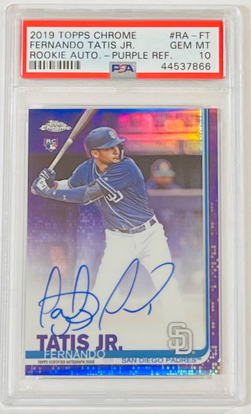 Fernando Tatis Jr. 2019 Topps Chrome Rookie Auto Purple Refractor 26/250 