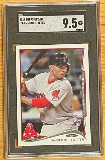 2014 Topps Update Mookie Betts #US26 RC SGC 9,5 MINT PLUS Red Sox Rookie