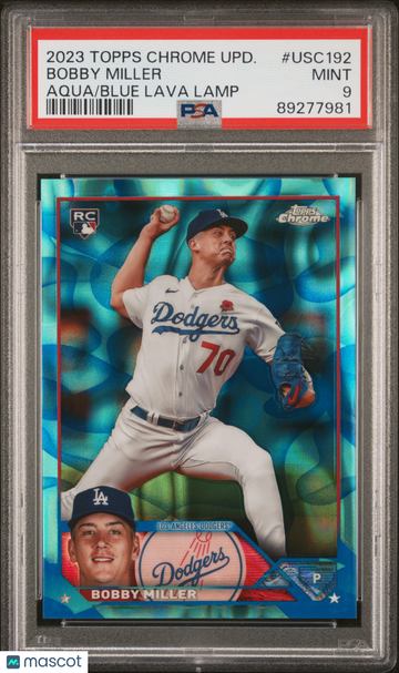 2023 Topps Chrome Update Bobby Miller #USC192 Aqua Blue Lava Lamp Ref /175 PSA 9