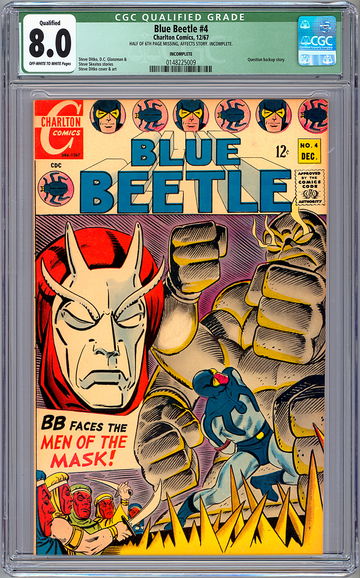 BLUE BEETLE #4 CGC 8.0 ASM LEGEND *STEVE DITKO STORY COVER & ART* QUALIFIED 1967