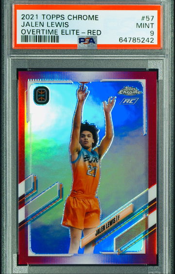 Jalen Lewis 2021 Topps Chrome Overtime Elite Red RC Refractor 3/5 PSA 9 Mint SSP
