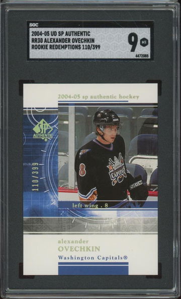SGC 9 2004-05 Upper Deck SP Authentic Alexander Ovechkin RR30 Rookie Redemptions 110/399 RC