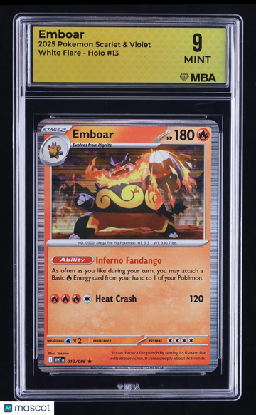 2025 Pokemon Scarlet & Violet White Flare Emboar Holo MBA 9 #13