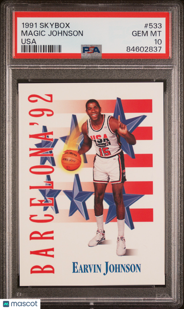 1991 Skybox Magic Johnson #533 PSA 10 -Dream Team USA - Lakers