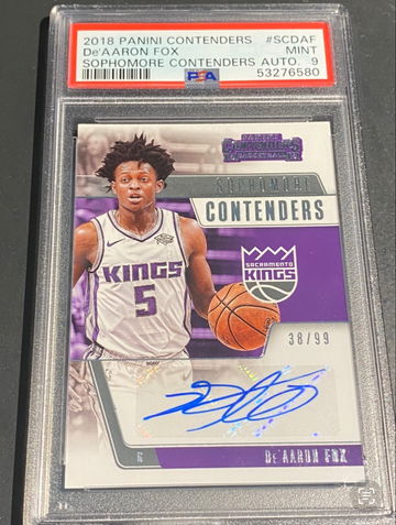 2018 Contenders De'Aaron Fox Sophomore Auto PSA 9 /99