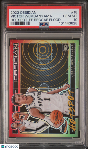 2023 Panini Obsidian Hotspot Victor Wembanyama #18 Ee Reggae Flood /60 PSA 10