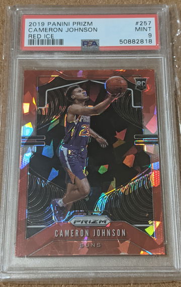 2019-20 Prizm 🏀 Cameron Johnson Red Cracked Ice PSA 9 Rookie Phoenix Suns RC 🔥