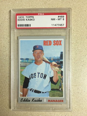 1970 Topps #489 Eddie Kasko PSA 8 NM-MT RED SOX