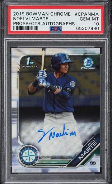 Noelvi Marte 2019 Bowman Chrome Prospects Auto #CPANMA PSA 10
