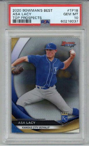 2020 BOWMAN'S BEST #TP-18 ASA LACY BASEBALL CARD KC ROYALS PSA 10 LOW POP