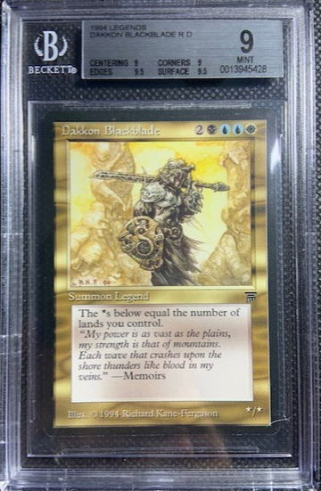 1994 MTG Magic The Gathering Legends Dakkon Blackblade R D BGS Quad 9++ MINT 