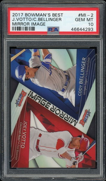 2017 BOWMAN'S BEST Joey Votto / Cody Bellinger MIRROR IMAGE PSA 10 POP 24!