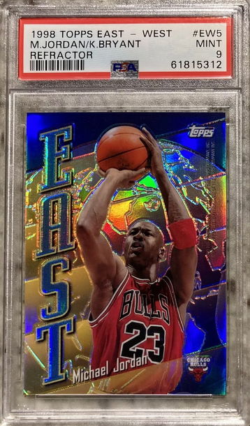 1998 Topps East / West Refractor #EW5 Michael Jordan / Kobe Bryant PSA 9 MINT Rare Card
