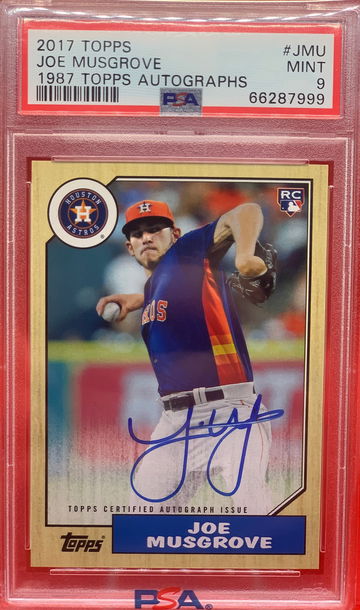 2017 Joe Musgrove 1987 Topps Auto PSA 9