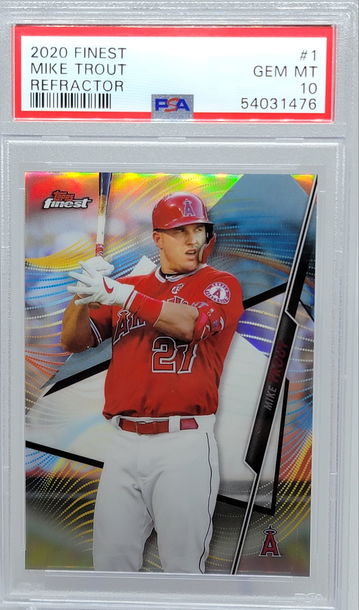 2020 FINEST #1 MIKE TROUT REFRACTOR PSA 10