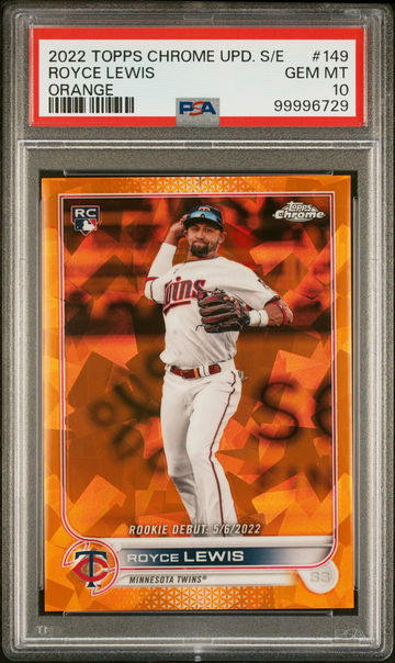 2022 Topps Chrome Update Sapphire Orange Royce Lewis #US149 RC /25 PSA 10