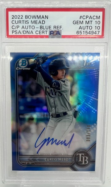 2022 Bowman Chrome  CURITS MEAD /150 True Blue! PSA 10/10!