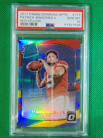 2017 Donruss Optic Red &Yellow Holo Patrick Mahomes  #177 PSA 10
