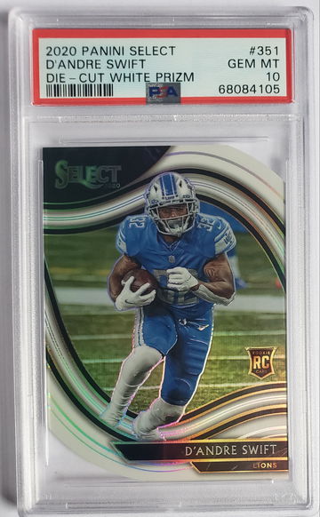 2020 Panini Select DeAndre Swift Die-Cut White Prizm #351 PSA 10