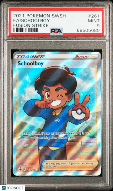 2021 Pokemon Sword & Shield Fusion Strike Schoolboy Fa Fusion Strike PSA 9 #261