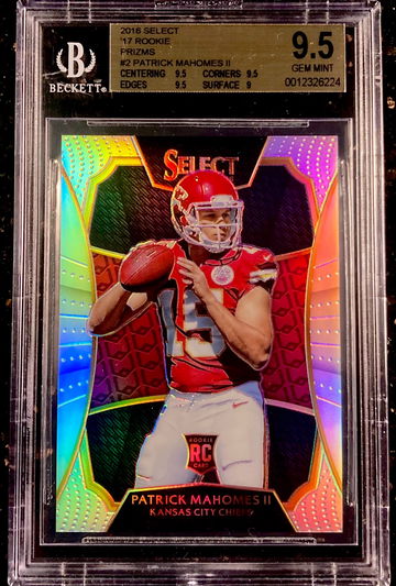 2016 Select Patrick Mahomes XRC Silver Prizm BGS 9.5 Gem Mint