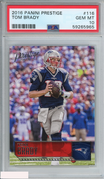 2016 PANINI PRESTIGE TOM BRADY #116 NEW ENGLAND PATRIOTS PSA 10 GEM MT