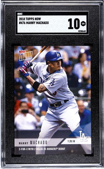 2018 TOPPS MANNY MACHADO NOW #476 limited /1199 SGC 10