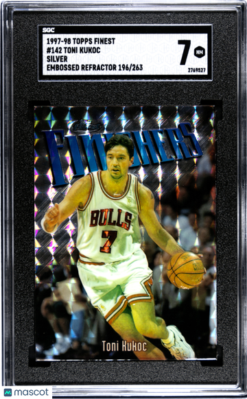 1997 Topps Finest Toni Kukoc #142 Silver Embossed Refractor SGC 7