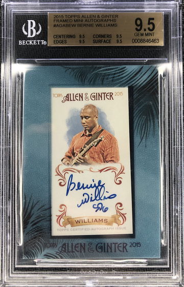 2015 Topps Allen & Ginter Bernie Williams Framed Mini Auto BGS 9.5/10 No. AGABEW