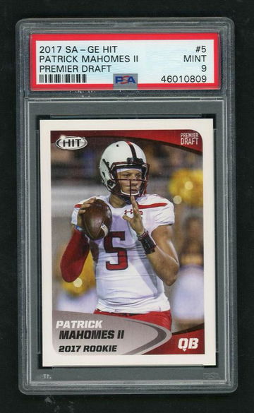 2017 Sage Hit Premier Draft Patrick Mahomes II #5 PSA 9