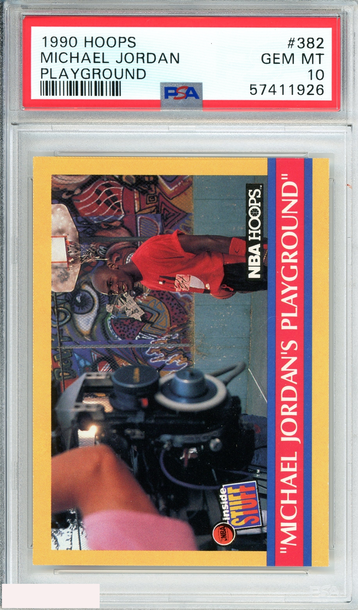 1990 HOOPS MICHAEL JORDAN #382 PLAYGROUND CHICAGO BULLS GOAT PSA 10 GEM MT