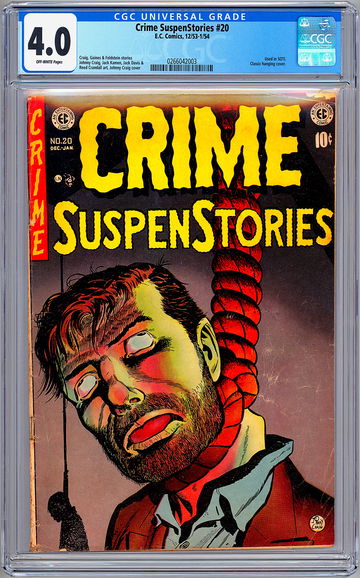CRIME SUSPENSTORIES #20 CGC 4.0 HISTORIC PRE-CODE EC CENSURE *USED IN SOTI* 1953