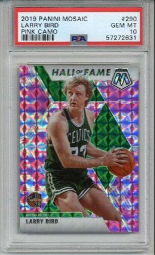 2019 PANINI MOSAIC PINK CAMO #290 LARRY BIRD BOSTON CELTICS PSA 10