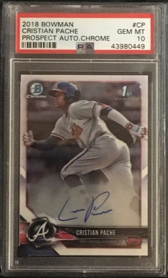 2018 Bowman - CRISTIAN PACHE - Chrome Prospect AUTO - PSA 10