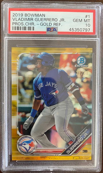 2019 Bowman Vladimir Guerrero Jr. Gold Refractor /50 PSA10 Gem Mint SSP